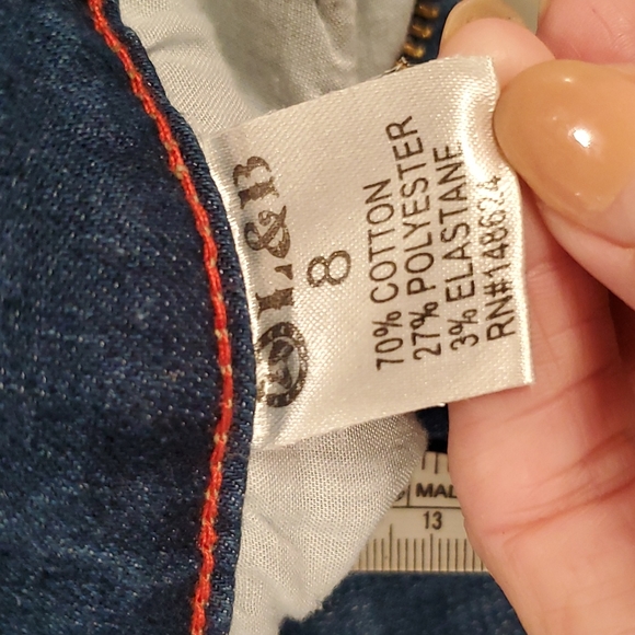 L & B serape boyfriend distressed jeans turned up hem size 8 - Picture 6 of 9